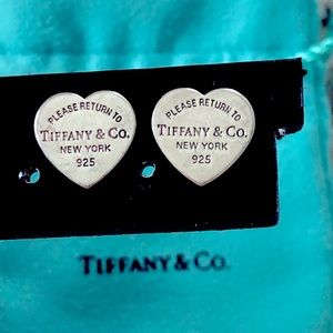 RARE! Tiffany & Co. Please Return to Tiffany Large 925 Heart Stud Earrings